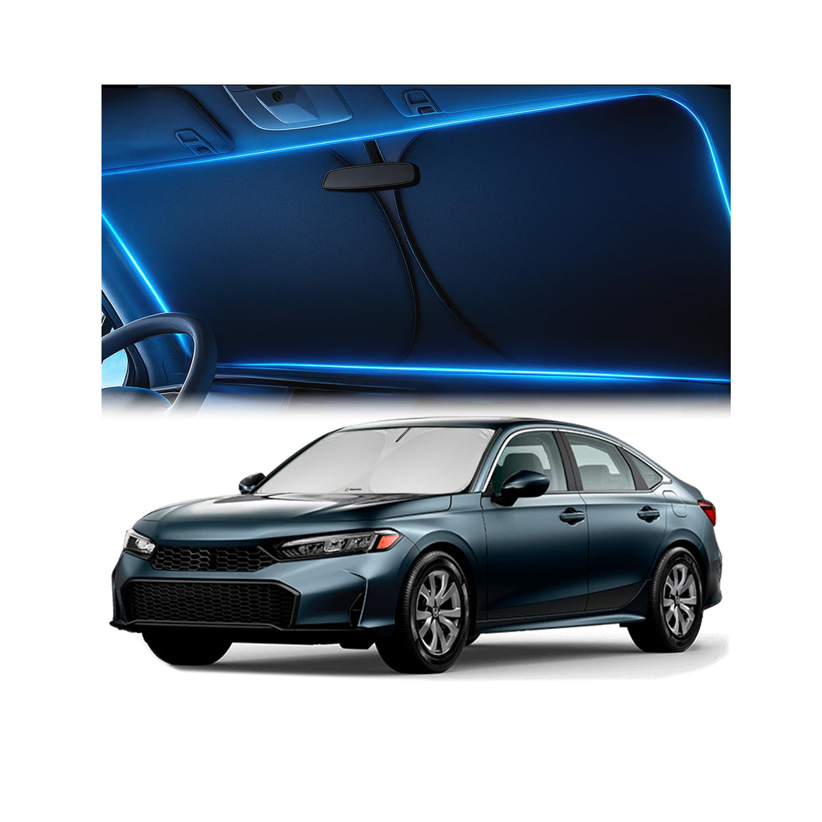 Magnelex Windshield Sun Shade for Kia K5 2021-2026 / Hyundai Sonata 2020-2026, Foldable Car Window Sunshade, Heat & UV Visor Cover, Reflective Front Shades Accessories