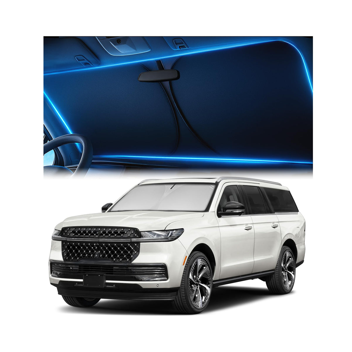 Magnelex Windshield Sun Shade for Kia K5 2021-2026 / Hyundai Sonata 2020-2026, Foldable Car Window Sunshade, Heat & UV Visor Cover, Reflective Front Shades Accessories