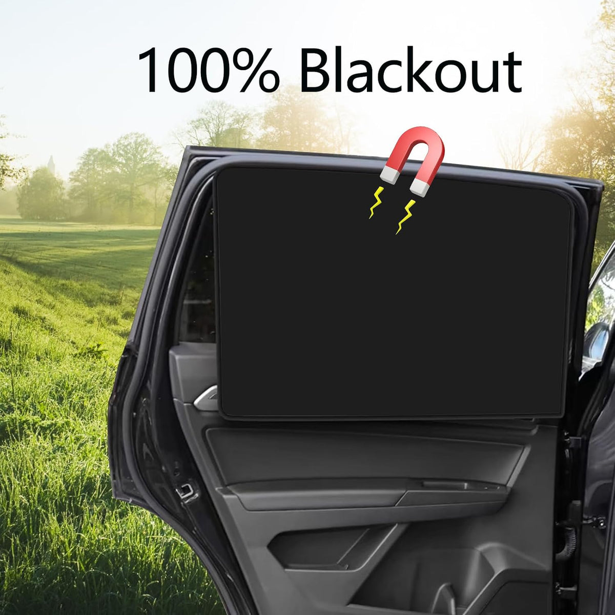 Ovege Blackout Car Window Curtains 4pcs Magnetic Privacy
