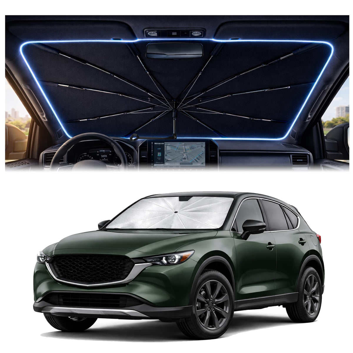 Car Windshield Sun Shade Umbrella for Mercedes Benz GLE 2020-2026