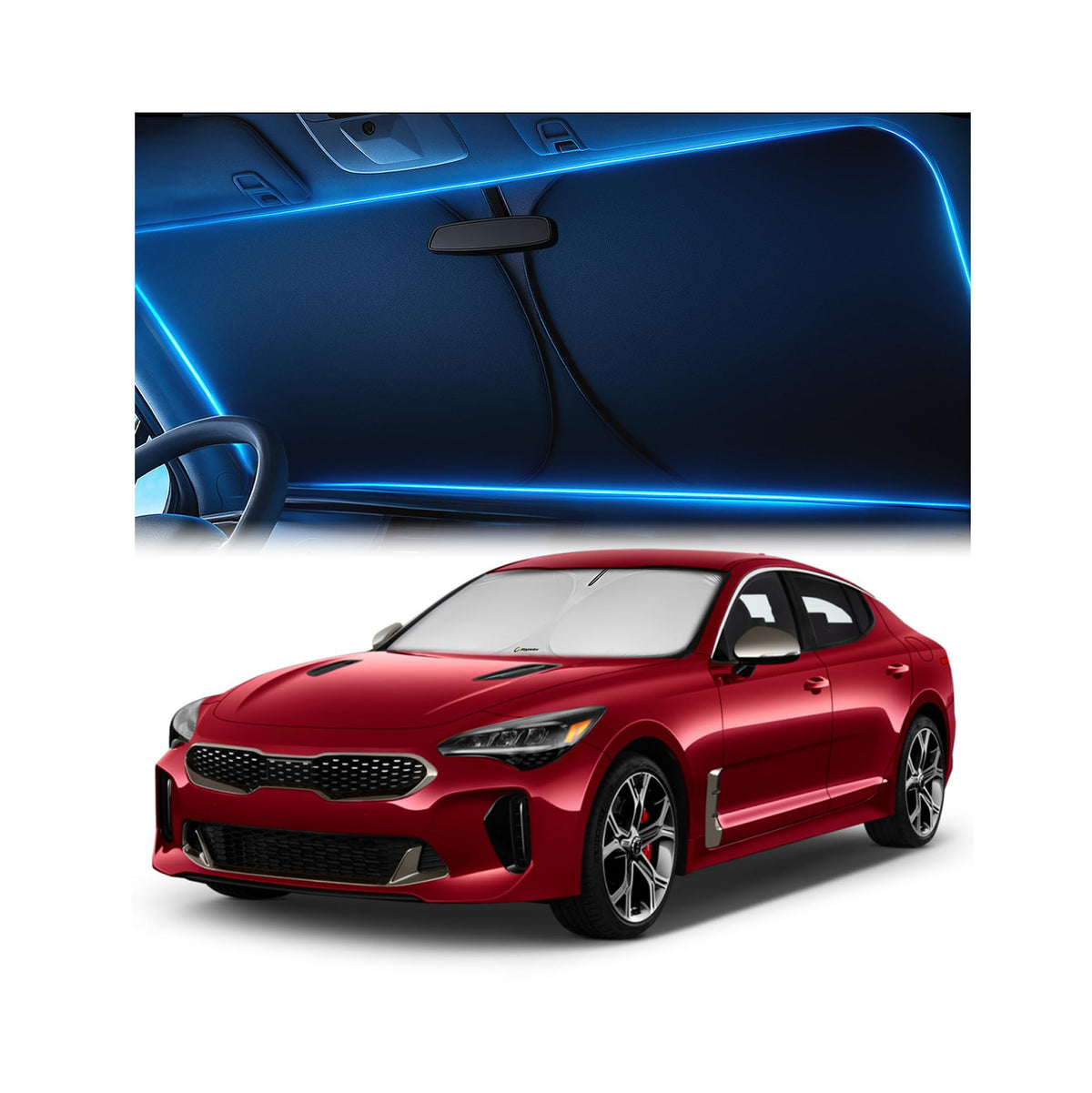 Magnelex Windshield Sun Shade for Kia K5 2021-2026 / Hyundai Sonata 2020-2026, Foldable Car Window Sunshade, Heat & UV Visor Cover, Reflective Front Shades Accessories