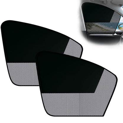 Car Window Shades, 2 PCS Magnetic Double Layer Car Sun Shade for Baby, Auto Back Side Window Screen Curtains with 10 Strong Magnets, Privacy Blackout/Half Cover for SUV, Sedan, Truck