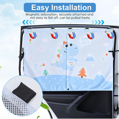 2 Pack Magnetic Car Window Shade for Baby, Back Seat, Easy Installation