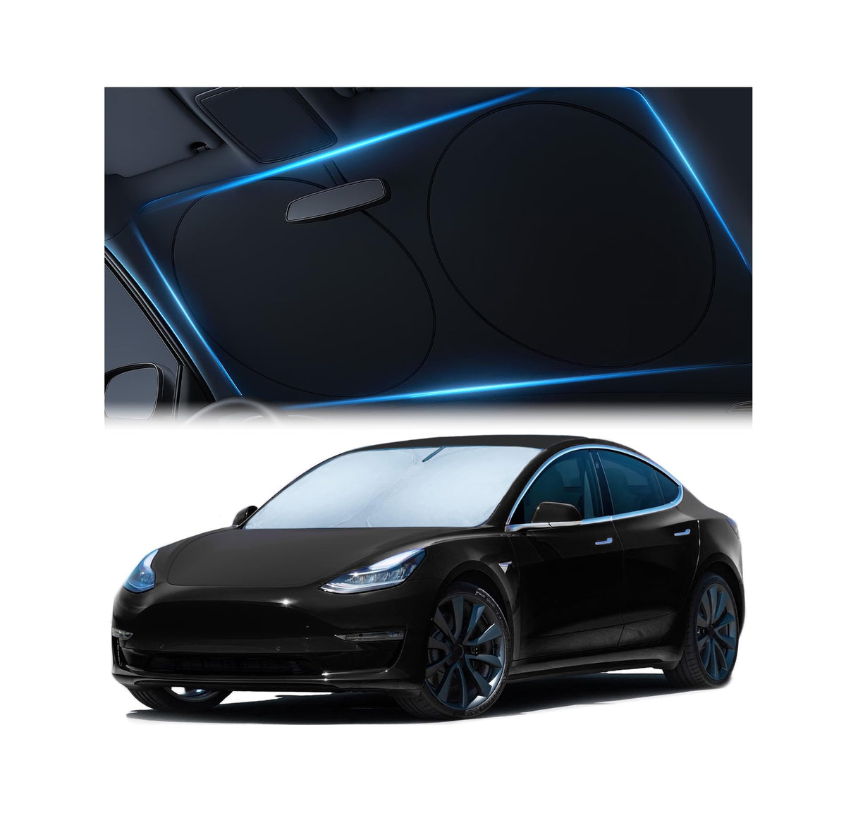Magnelex Car Windshield Sunshade – Double-Layer Design for 2X Heat Blocking, Blocks UV Rays, Foldable Sun Shade for Cars, Trucks & SUVs, Keeps Interior Cooler, Large (63 x 33.8 in)
