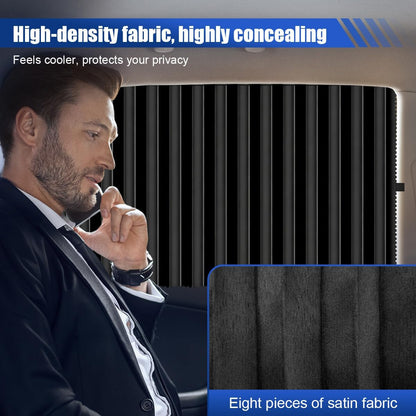 2PCS Car Side Window Sun Shades, Magnetic Car Window Curtains, Black