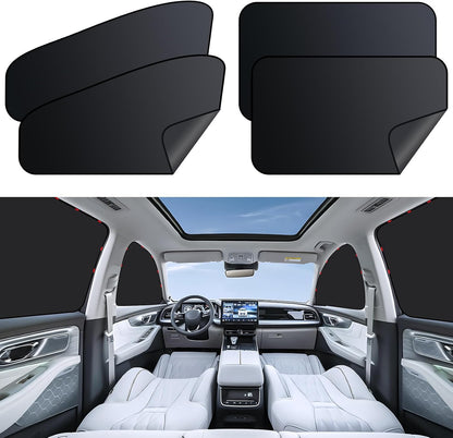ZATOOTO Magnetic Car Window Shades 4 Pack, Car Privacy Curtains for Camping