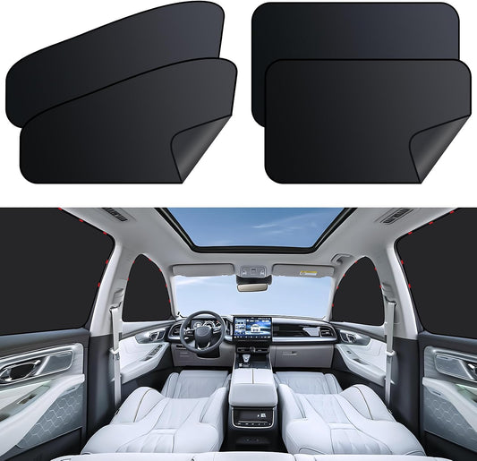 ZATOOTO Magnetic Car Window Shades 4 Pack, Car Privacy Curtains for Camping