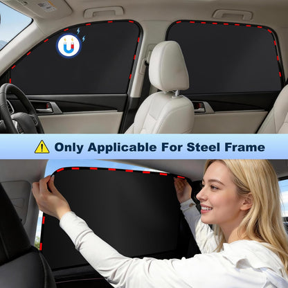 ZATOOTO Magnetic Car Window Shade 4 Pack, Car Privacy Curtain UV Block