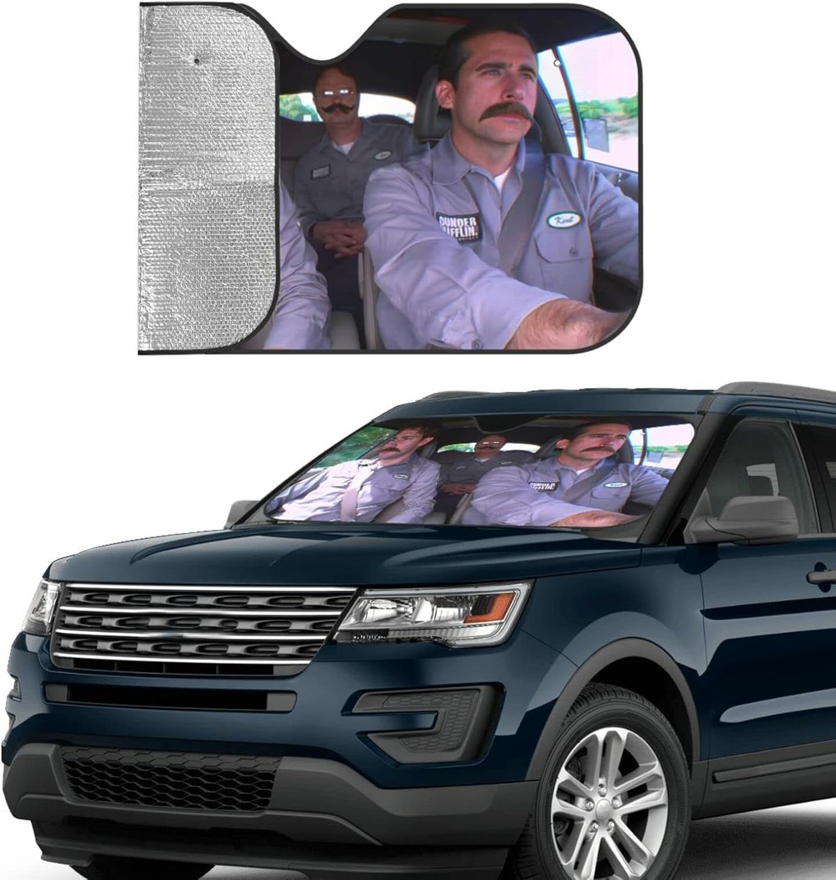 Funny Windshield Sun Shade for Car Sunshade for Car Windshield Covers Blocks UV Rays Automotive Interior Sun Protection 51 x 27.5 in