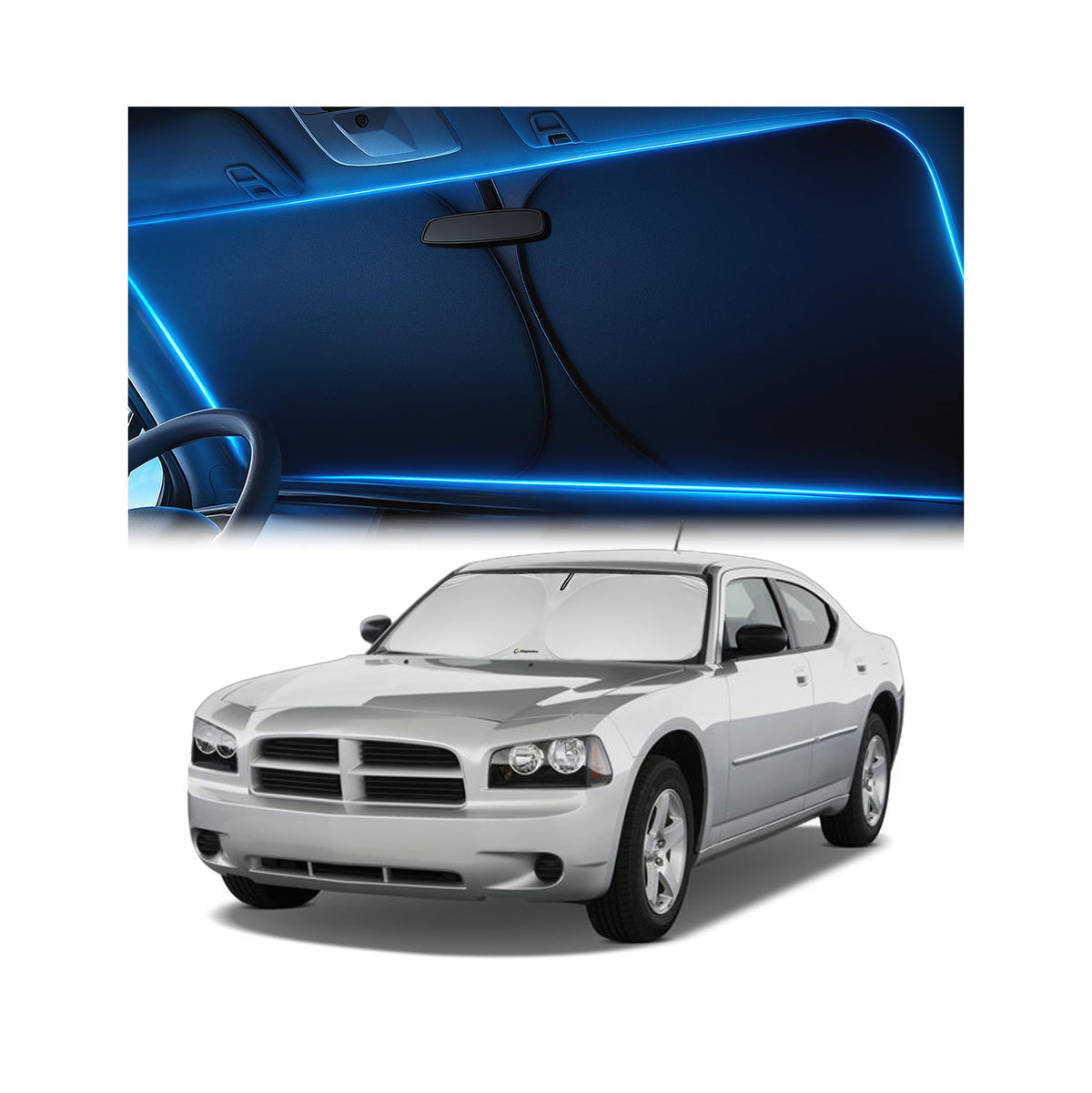 Magnelex Windshield Sun Shade for Kia K5 2021-2026 / Hyundai Sonata 2020-2026, Foldable Car Window Sunshade, Heat & UV Visor Cover, Reflective Front Shades Accessories