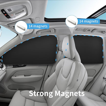 Side Window Shade Car Curtains - Privacy Sun Shades Magnetic 100% Block Light Car Window Covers with Cooler Feeling (Black, D-4pcs)