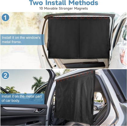 Car Window Shades for Baby, Side Window Sun Shades Blocks Heat and UV Rays Glare,Magnetic Car Privacy Safe Curtains for Back Windows, Camping Accessories
