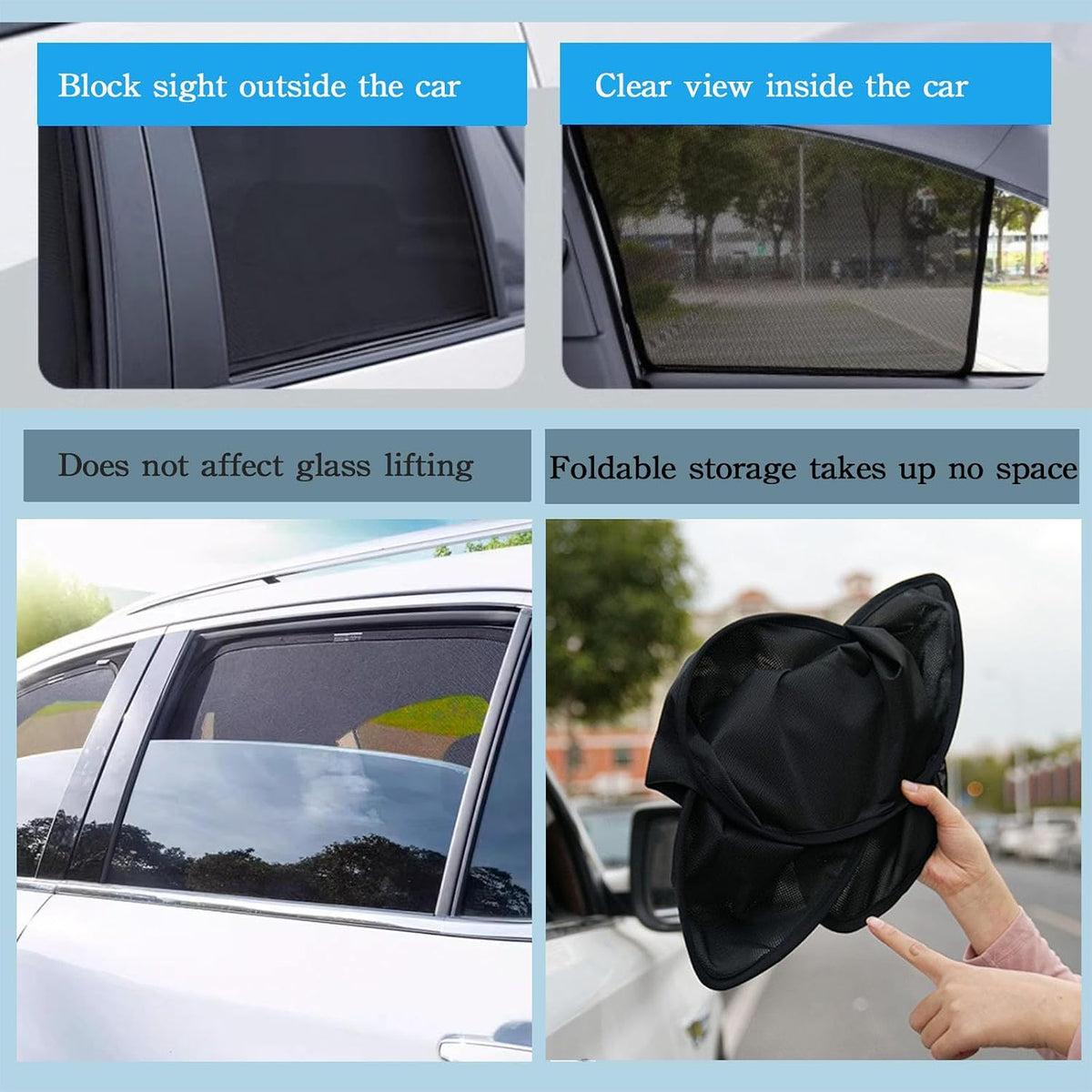 Car Magnetic Sun Protection Curtain 5Pack Fit for Toyota Camry 2007 2008 2009 2010 2011 UV Protection, Insect Screen, Rear Passenger Side Window Visor-Black