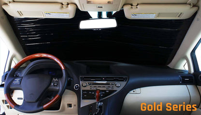 HeatShield, The Original Windshield Sun Shade, Custom-Fit for Mazda CX-9 SUV w/Sensor 2016, 2017, 2018, 2019, 2020, 2021, 2022, 2023 Gold Series