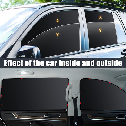 ZATOOTO Magnetic Car Window Shades 4 Pack, Car Privacy Curtains for Camping