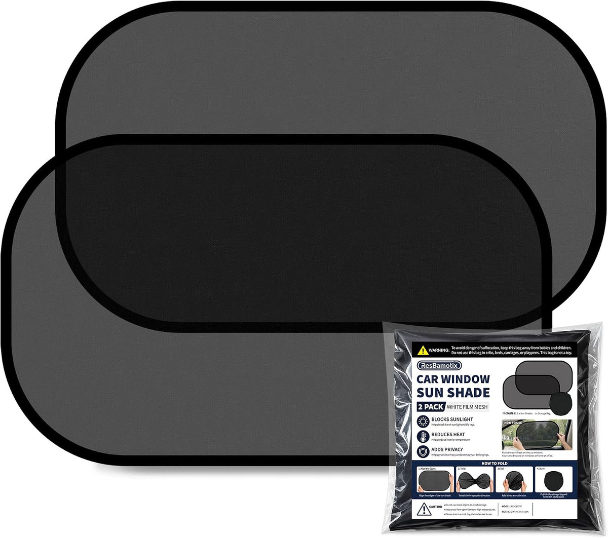 Static Cling Car Window Shades, UV Protection, 2 Pack