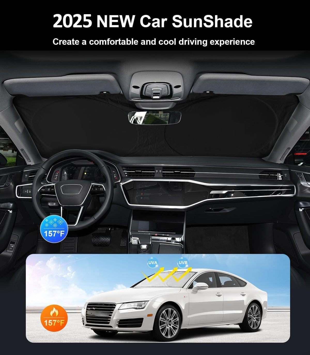 Sun Shade for Audi A4 A5 Sportback S5 RS5 2018-2027 Windshield Sunshade