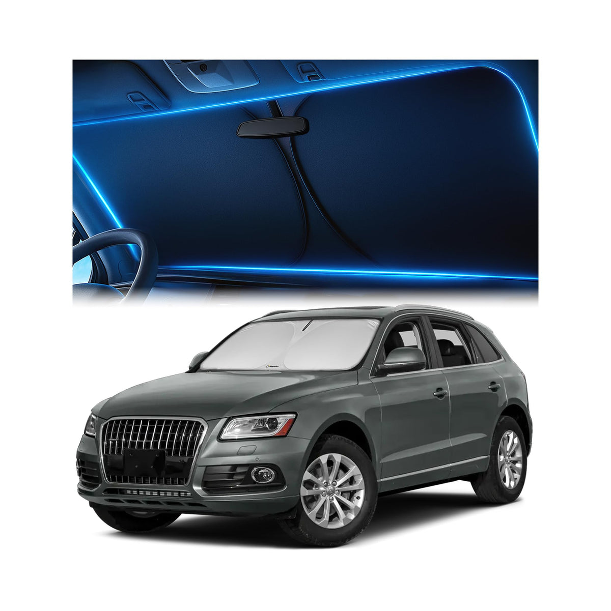 Magnelex Windshield Sun Shade for Kia K5 2021-2026 / Hyundai Sonata 2020-2026, Foldable Car Window Sunshade, Heat & UV Visor Cover, Reflective Front Shades Accessories