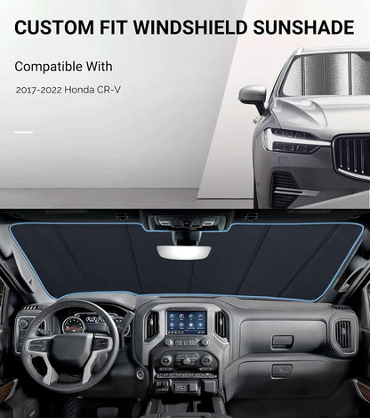 Pigenius Windshield Sunshade for 2007-2011 Honda CR-V, Metallic Silver Finish