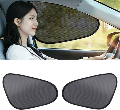 2-Pack Car Window Shades | Mesh Static Adsorption Side Window Sunshade | Universal Fit 99% Vehicles | Foldable Anti-UV Curtain Blocks UVA/UVB | 18.7" x 14.1" for Baby | Black