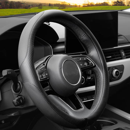 YHONGJT Soft Microfiber Leather Steering Wheel Cover, Universal 15 Inch for Women Girls, Fit Vehicles, Sedans, SUVs, Vans, Trucks - Light Pink
