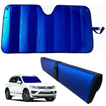 GWUSKDT Car Windshield Sunshade, Sun Protector,Foldable Front Window Shade-Thicken 5-Layer Bubble for Auto Windshield UV Protection and Heat Reflector 58"x 27.5" (Black)