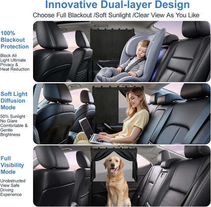 Magnetic Car Window Shades,2Pcs Side Window Sun Shade with 7 Strong Magnets