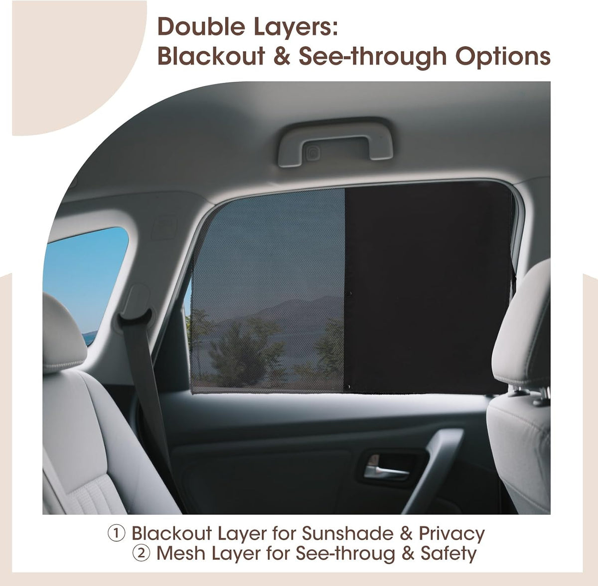 Vitog 2 PCS Car Window Shades, Magnetic(7 Magnets) Car Sun Shade for Baby