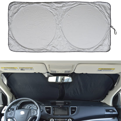 Car Windshield Sun Shade with Storage Pouch by A1 Sunshade Retractable Automotive Car Truck SUV Front Window Shield Blocker Screen Visor Protector Cover for Auto Interior Accessories for Heat Medium