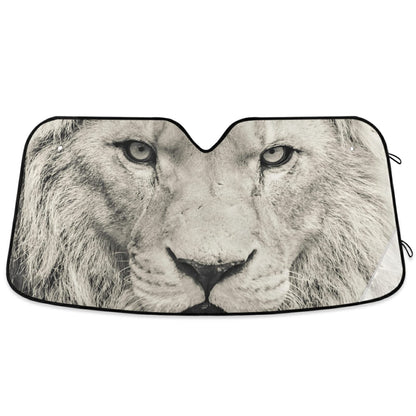 Leopard Skin Print Car Windshield Sun Shade Animal Brown Foldable UV Ray Sun Visor Protector Sunshade to Keep Your Vehicle Cool (55" x 27.6")