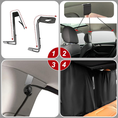 Tallew 5 Pcs Car Window Covers Sun Shades Black Divider Car Curtain Magnetic Privacy Side Sunshade Accessories for Men Adult Auto Camping Sleeping