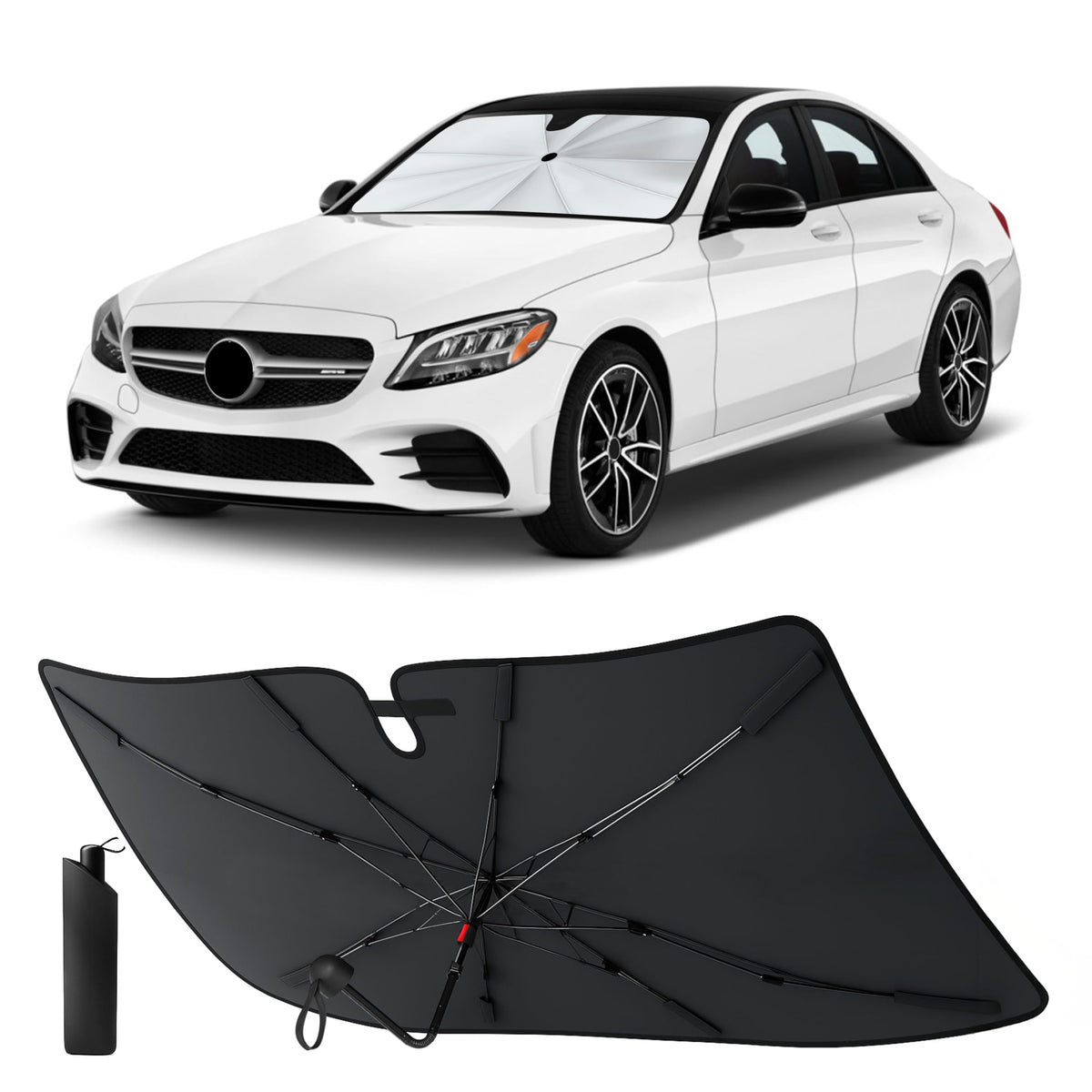 Econour Windshields Sun Shade for Car, Foldable Car Sunshade & Window Tint