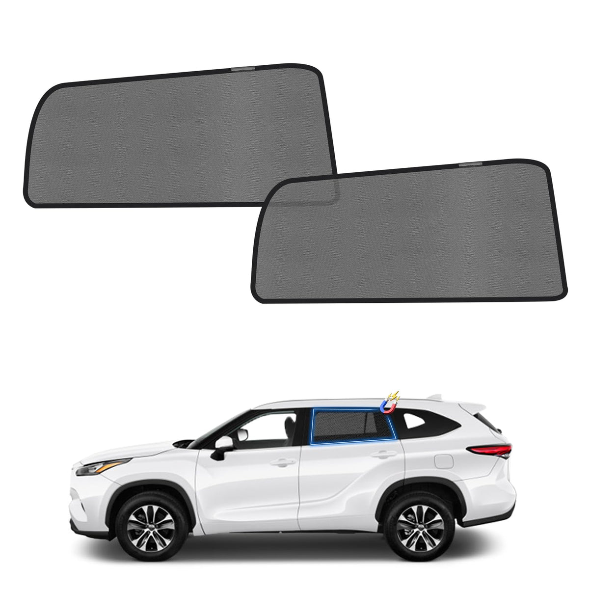 KUST Car Window Shades for 2021-2024 Subaru Outback Accessories, Breathable Mesh Magnetic Window Covers, Rear Back Side Window Sun Shades UV Block Privacy Protection for Baby Camping Napping 2PCS