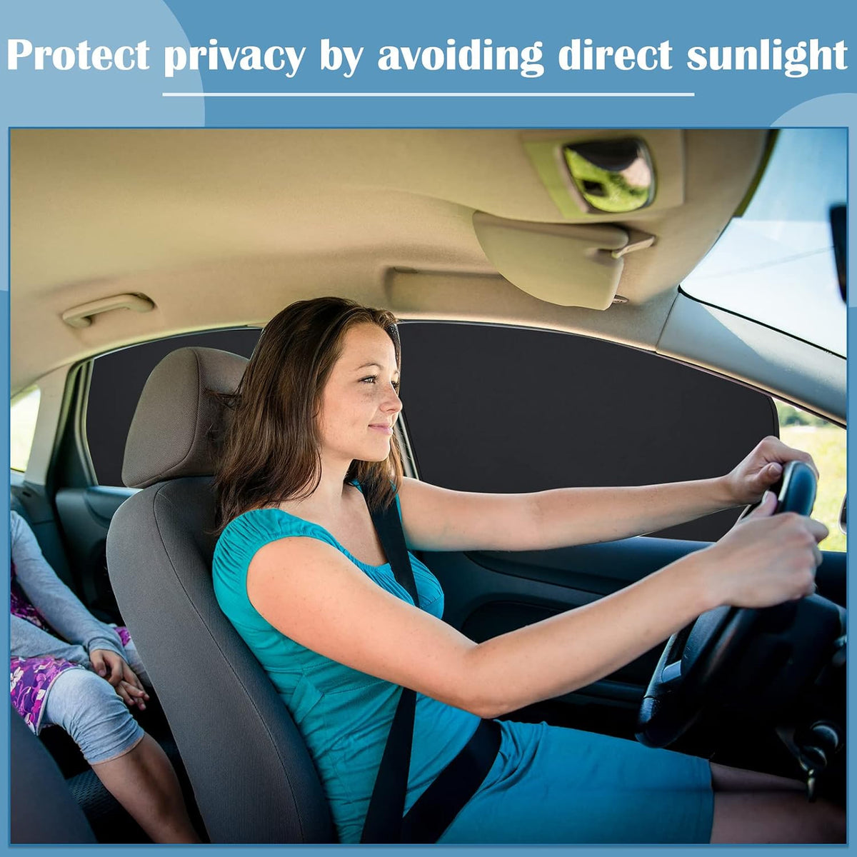 Tallew 4 Pieces Privacy Car Window Sun Shades Magnetic Blackout Car Window Covers Car Curtains Car Window Sun Shades Covers Automotive Window Sunshades for Sleeping Family Baby Kids