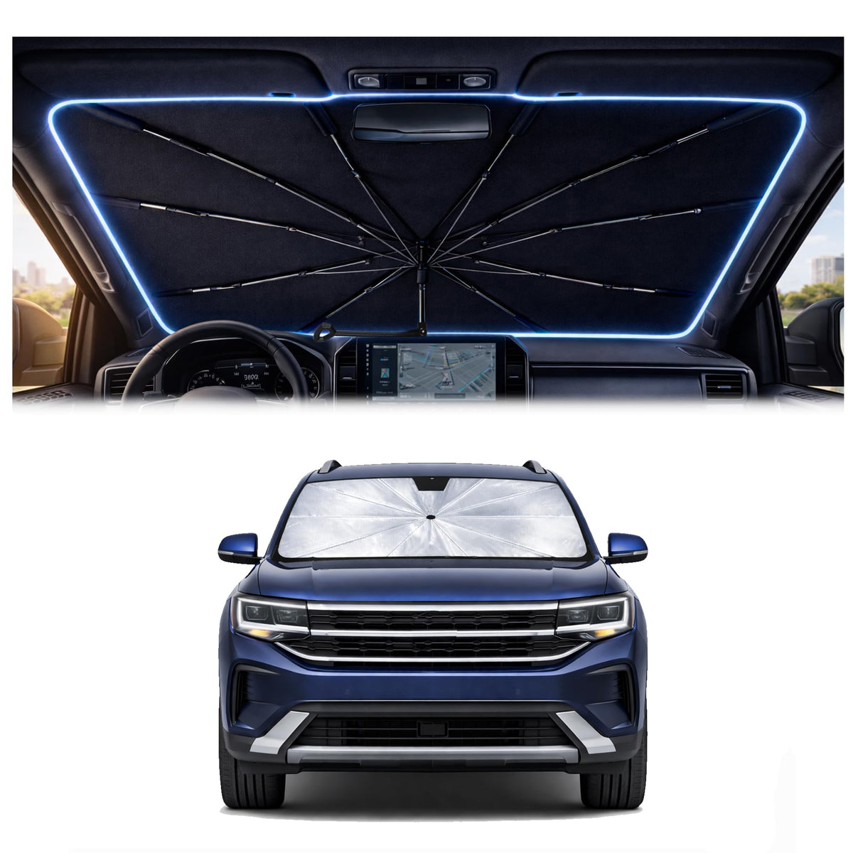 Car Windshield Sun Shade Umbrella for Mercedes Benz GLE 2020-2026