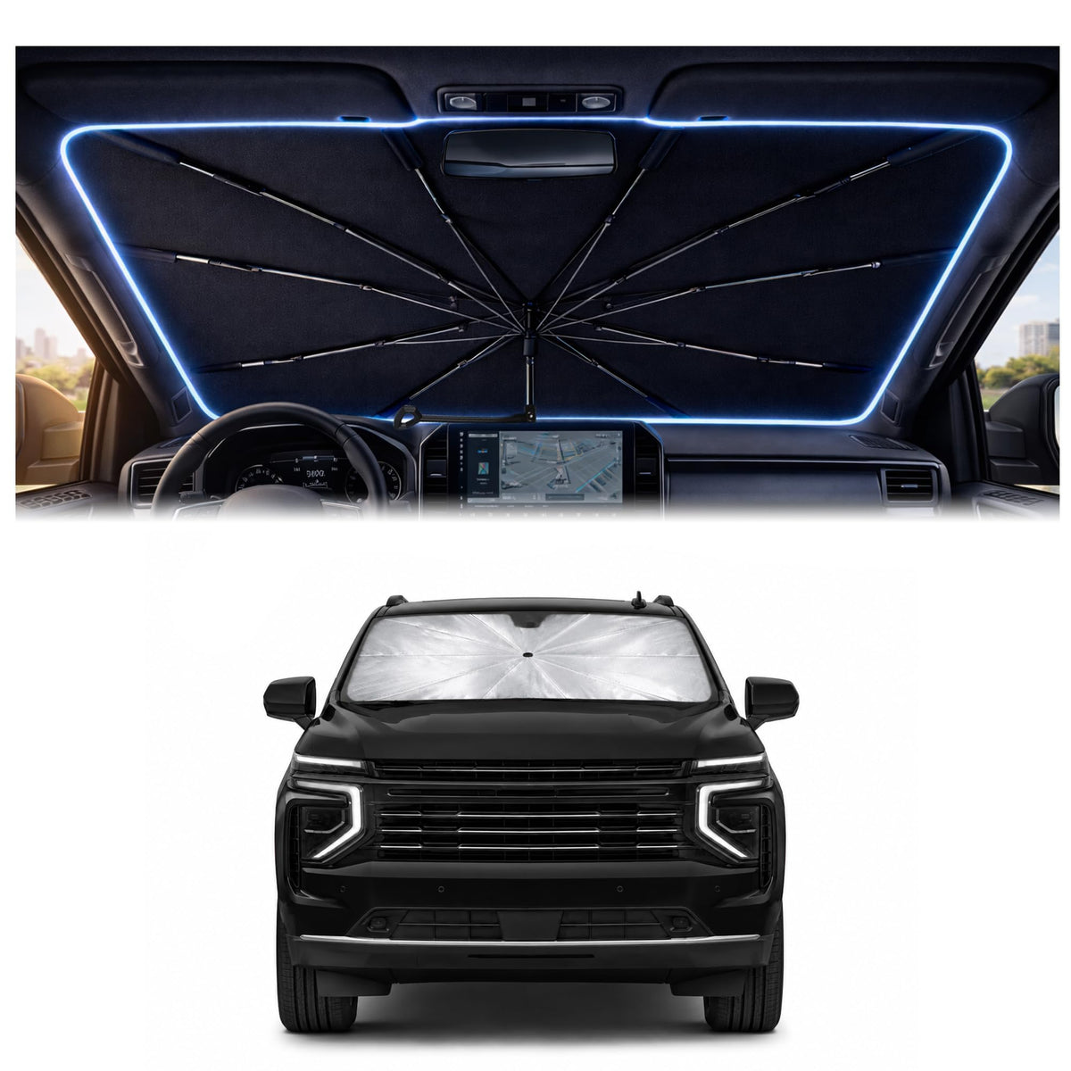 Car Windshield Sun Shade Umbrella for Mercedes Benz GLE 2020-2026