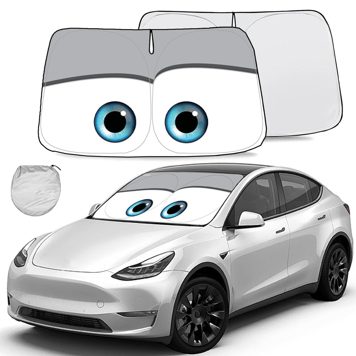 GVEN Windshield Sun Shades Car Sun Shade Protector Blocks UV Rays for Full-Size Sedan & SUV, Mid-Size SUV, Sports Cars, Wagon and Mid-Size Pickup Truck Car Accessories (Black, L)