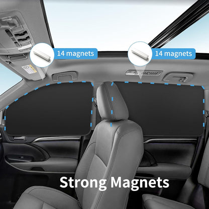 Magnetic Car Window Shades - 100% Block Light Window Tint - 4Pcs