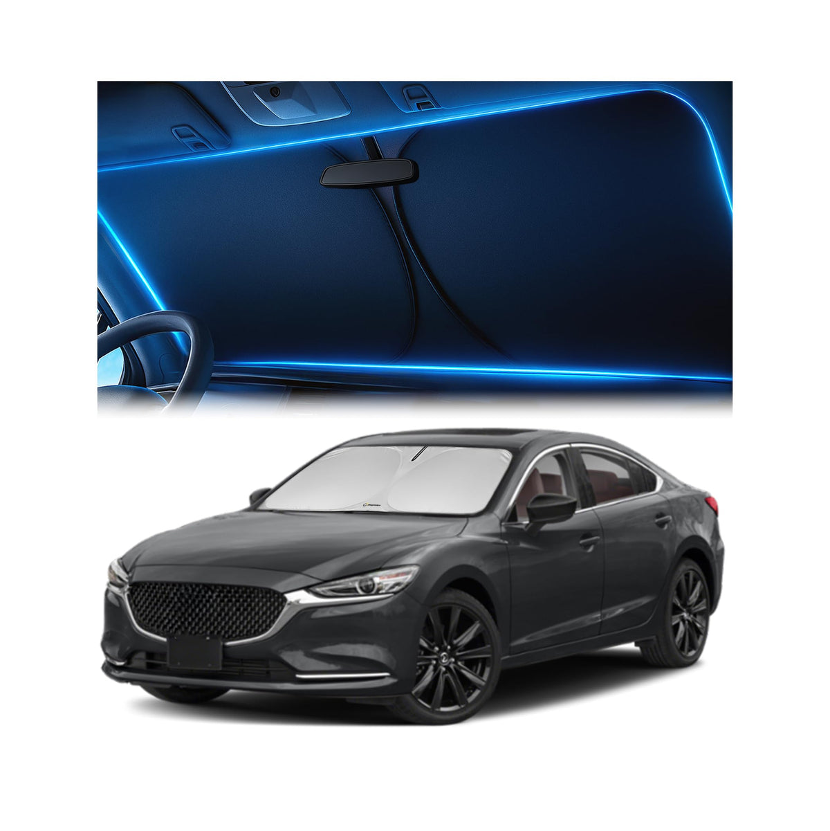 Magnelex Windshield Sun Shade for Kia K5 2021-2026 / Hyundai Sonata 2020-2026, Foldable Car Window Sunshade, Heat & UV Visor Cover, Reflective Front Shades Accessories