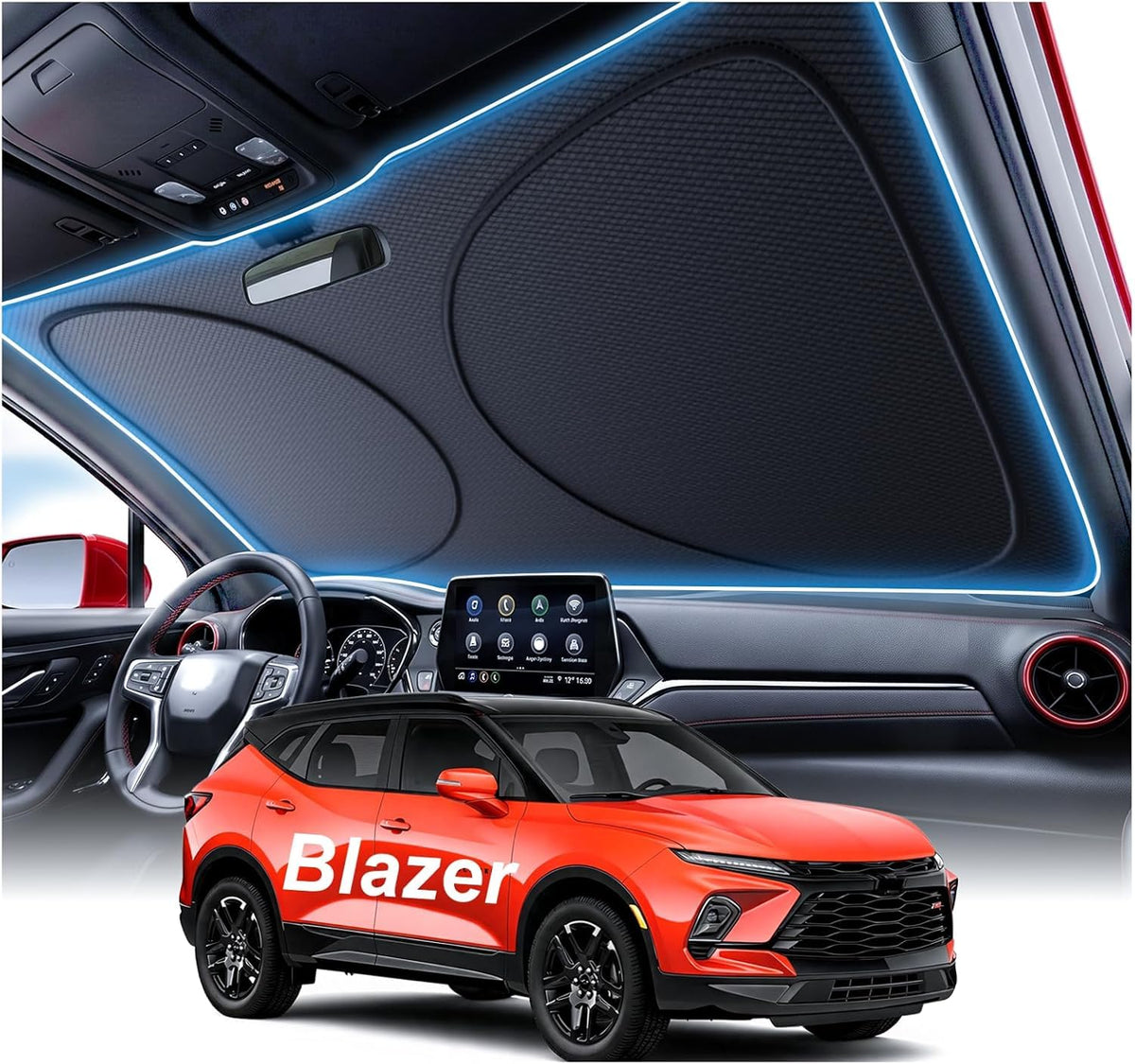 2026 Upgraded Windshield Sun Shade for Toyota RAV4 [Precision Custom Fit, Superior UV & Heat Block] Cooling Tech Fabric, Durable Foldable with Storage Bag, Fits 2000-2026