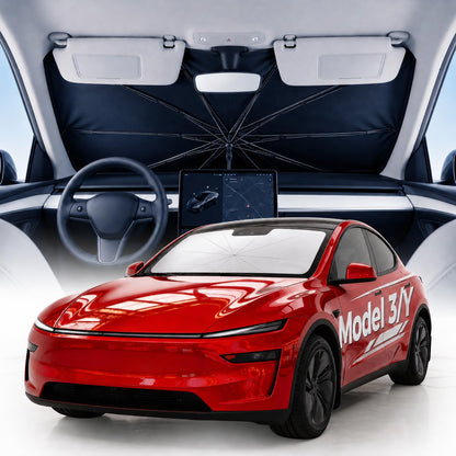 [2026 Upgrade] Weektic Windshield Sun Shade Umbrella, [Double Thickened Ice Crystal Coating] Sun & Heat Protection, Keep Vehicle Cool & Protect Interior, Zero Light Leakage Medium 57" L x 31" W