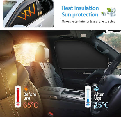 Side Window Shade Car Curtains - Privacy Sun Shades Magnetic 100% Block Light Car Window Covers with Cooler Feeling (Black, D-4pcs)