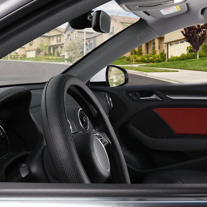SEG Direct Black Car Steering Wheel Cover Medium Size 14.5-15 inch