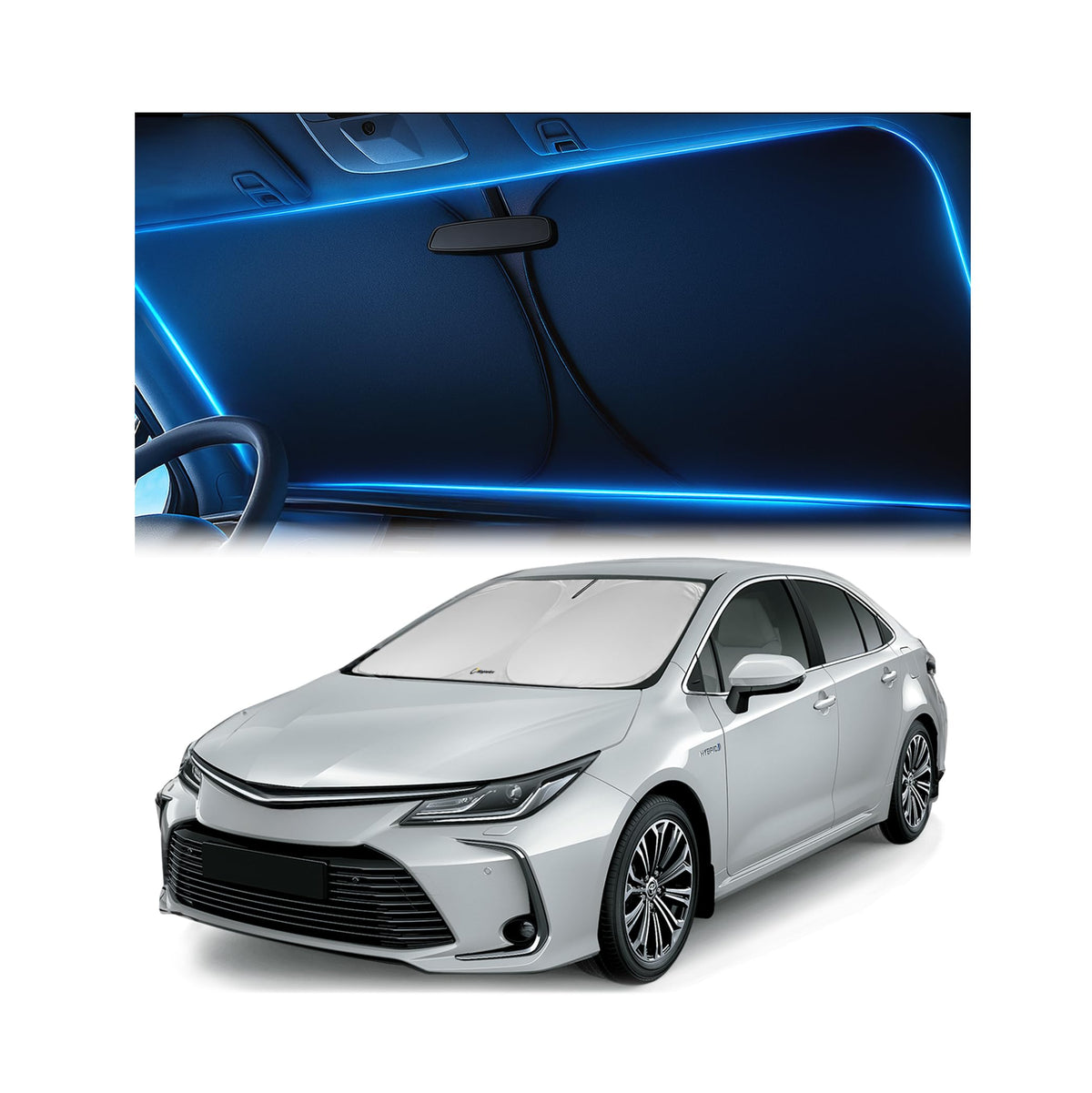 Magnelex Windshield Sun Shade for Kia K5 2021-2026 / Hyundai Sonata 2020-2026, Foldable Car Window Sunshade, Heat & UV Visor Cover, Reflective Front Shades Accessories