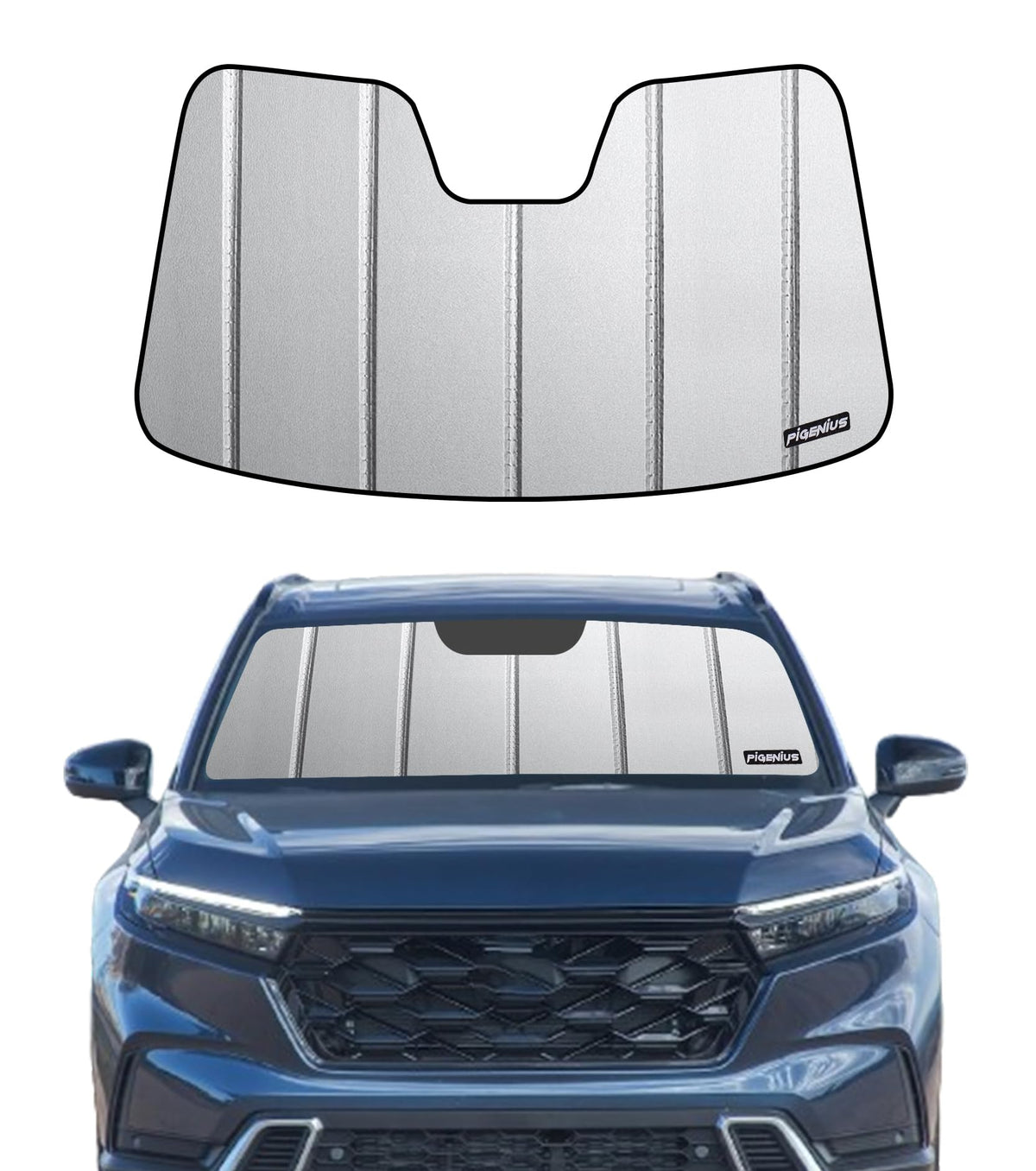Pigenius Windshield Sunshade for 2007-2011 Honda CR-V, Metallic Silver Finish