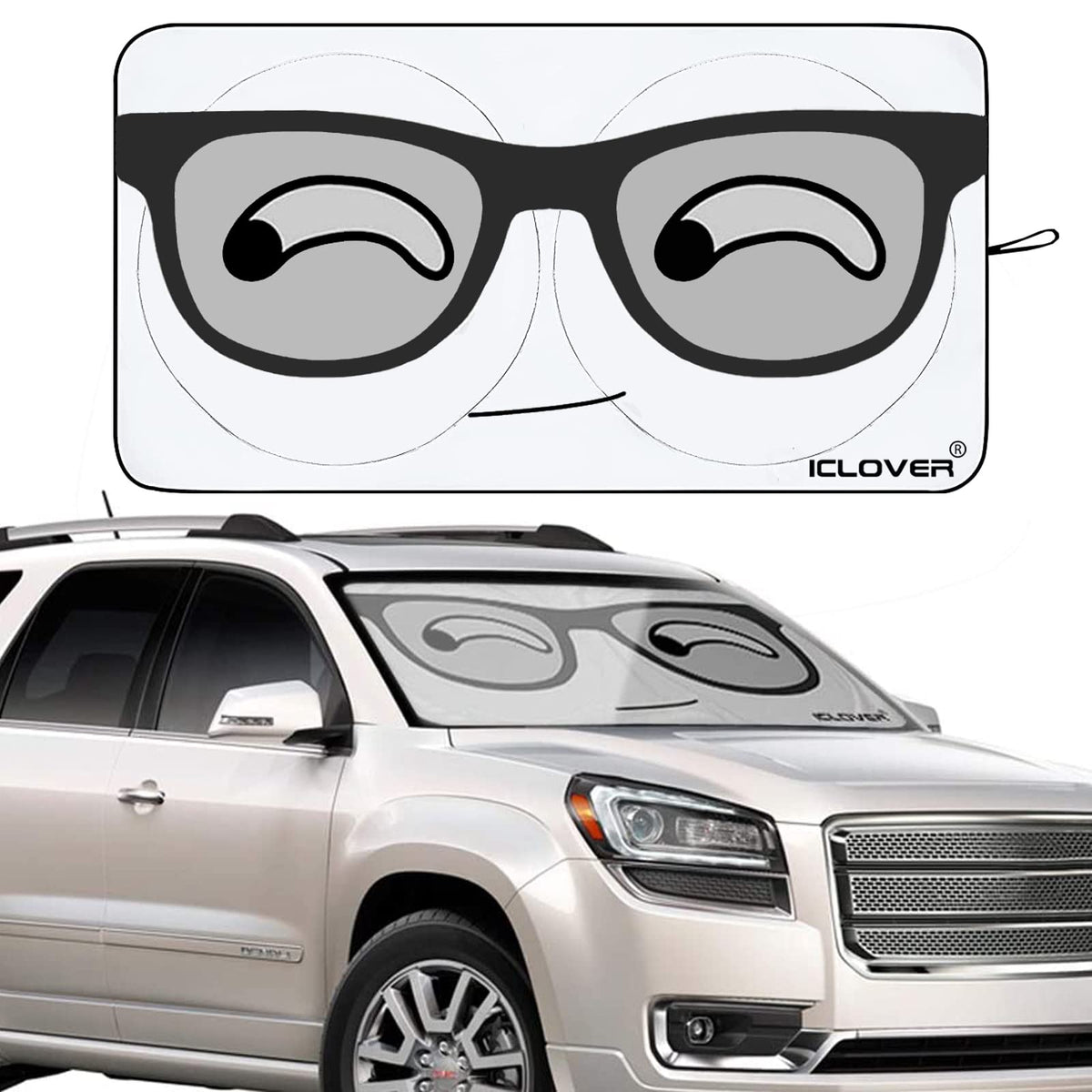 Car Windshield Sunshade, Cute Dog & Cat Front Windshield Sun Shade - Medium