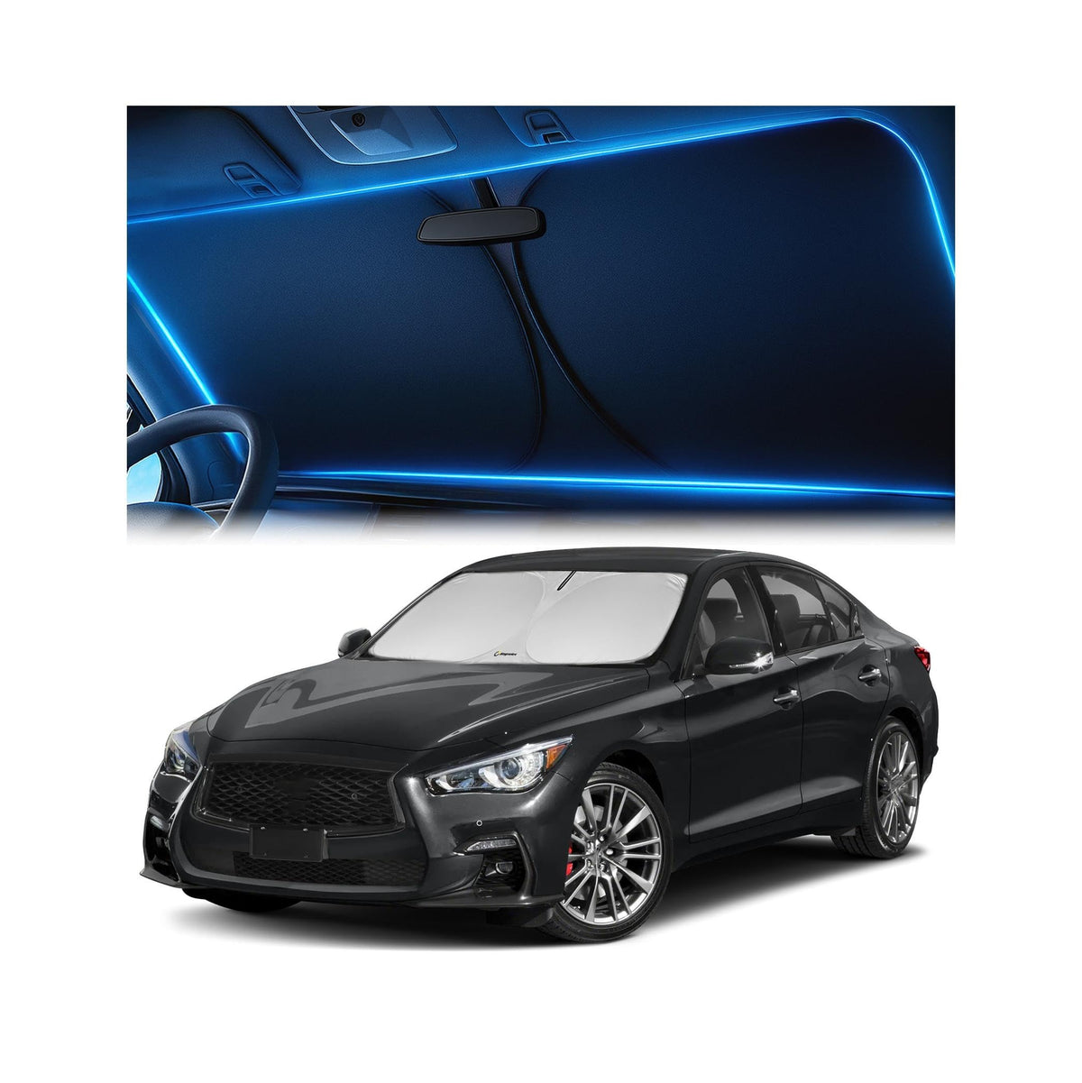 Magnelex Windshield Sun Shade for Kia K5 2021-2026 / Hyundai Sonata 2020-2026, Foldable Car Window Sunshade, Heat & UV Visor Cover, Reflective Front Shades Accessories