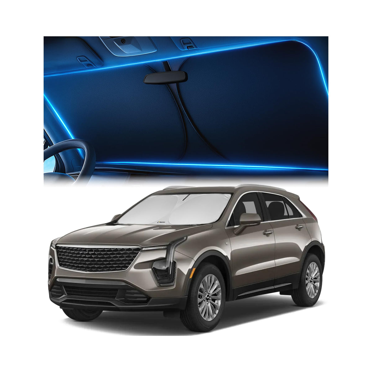 Magnelex Windshield Sun Shade for Kia K5 2021-2026 / Hyundai Sonata 2020-2026, Foldable Car Window Sunshade, Heat & UV Visor Cover, Reflective Front Shades Accessories