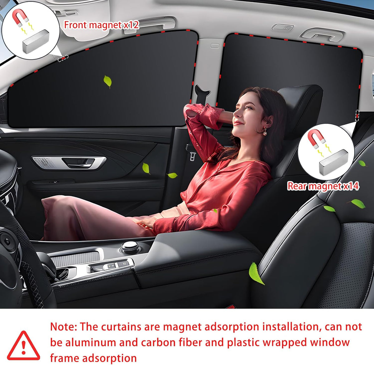 XCBYT Magnetic Car Side Window Shades, Car Sunshade for Baby, 4 Pack