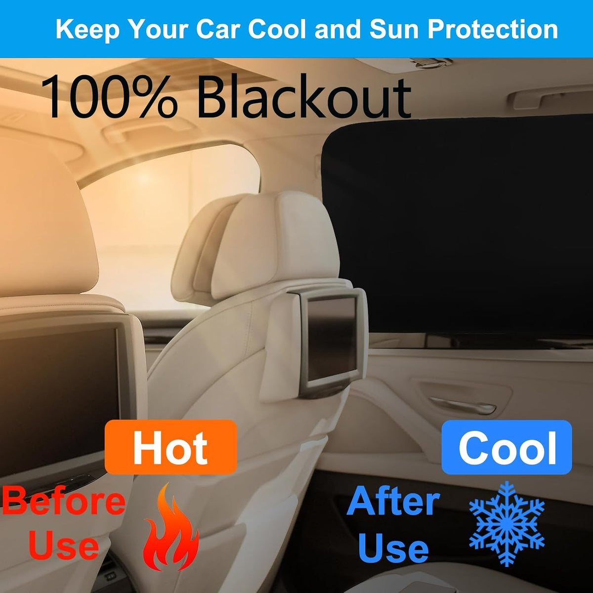 Ovege Blackout Car Window Curtains 4pcs Magnetic Privacy